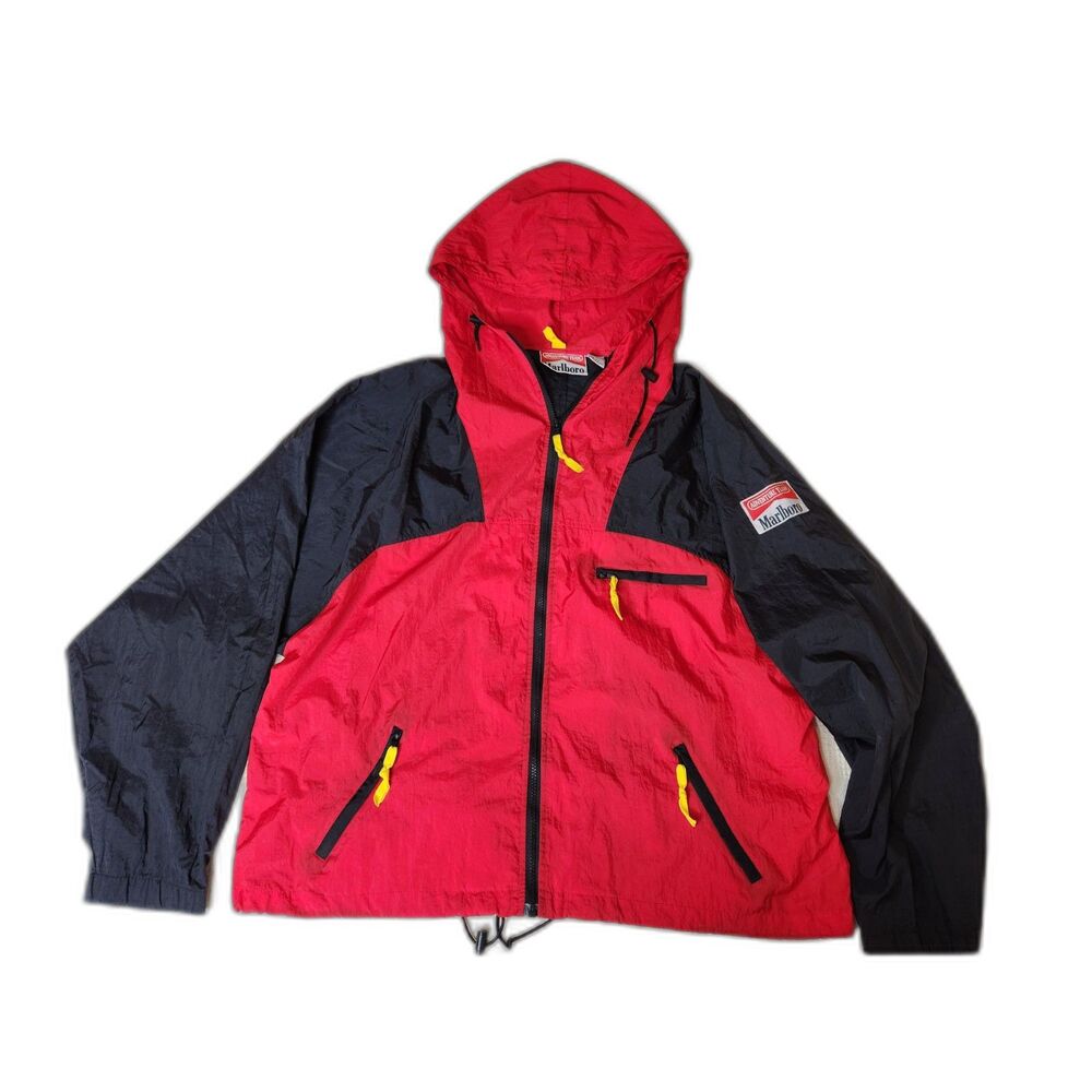 Vintage Marlboro Jacket Full Zip Windbreaker Promotional Gear 90's XL Nylon VGC
